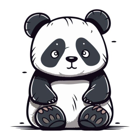 Cute cartoon panda. Vector illustration of a panda.