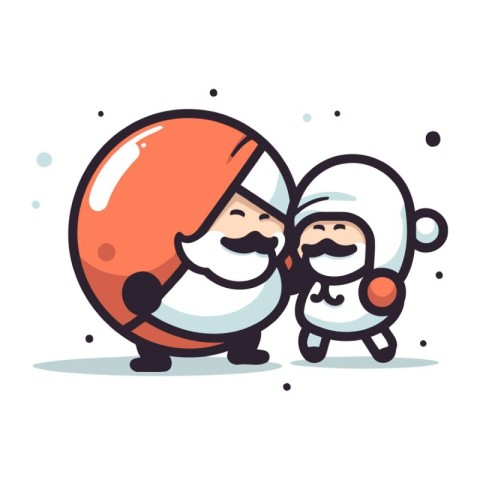 Santa Claus and Snow Maiden. Cartoon Santa Claus and Snow Maiden