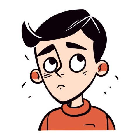 Illustration of a Teenage Boy Crying   Colored Cartoon Style