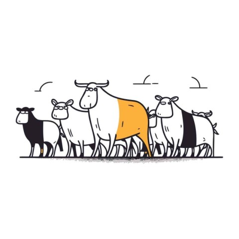 Sheep. Farm animals. Cute hand drawn vector illustration.