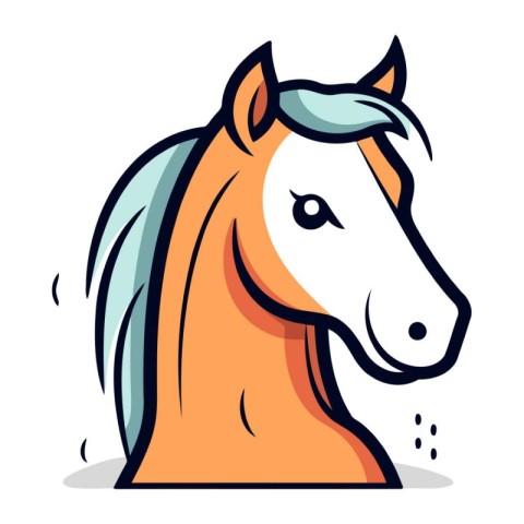 Horse head vector illustration. Cartoon style. Isolated on white