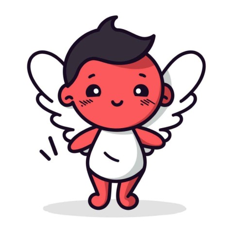 Cute Angel Cartoon Character Vector Illustration. Cute Angel Cha