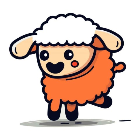 Cute sheep cartoon vector illustration. Cute cartoon sheep vecto