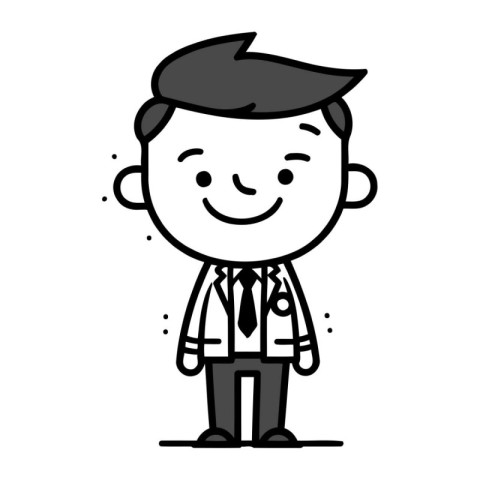 Character illustration design. Businessman happy cartoon.eps10 v