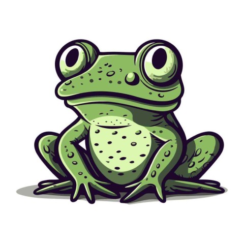 Frog. Vector illustration of a cartoon frog isolated on white ba