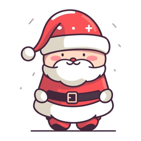 Cute Santa Claus character. Christmas and New Year vector illust