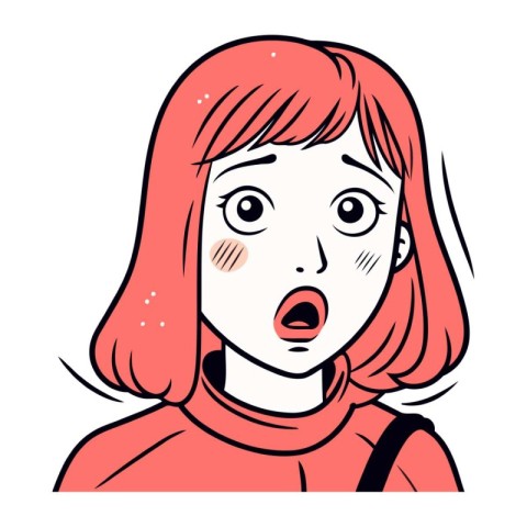 Surprised young woman. Vector illustration in cartoon comic styl