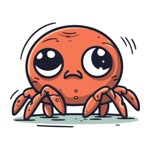 Cute crab cartoon character. Vector illustration of cute crab ma