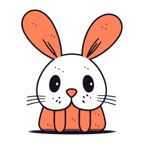 Cute cartoon bunny. Vector illustration isolated on a white back