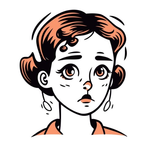 Angry woman. Vector illustration of a girl with facial expressio