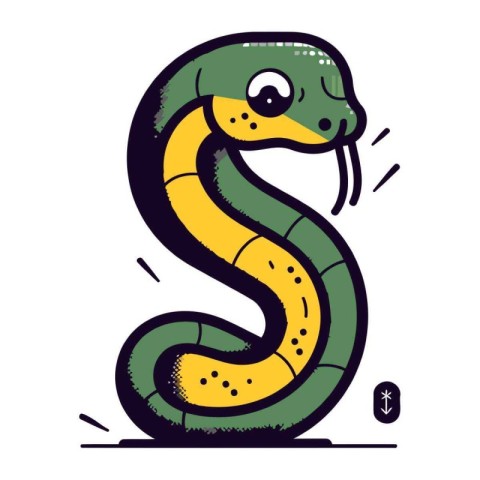 Cute snake. Vector illustration. Flat style. Isolated on white b