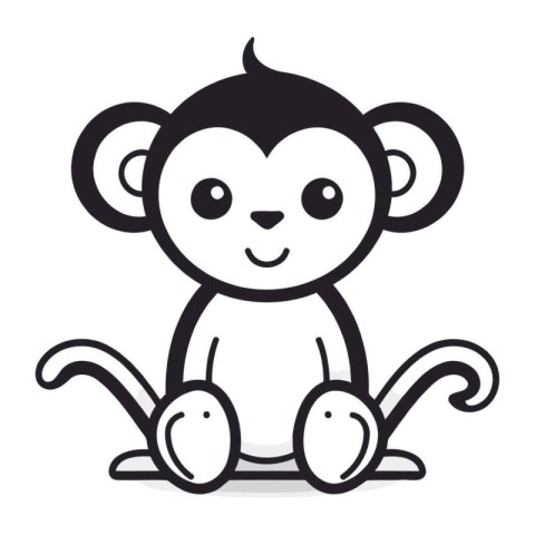 Monkey icon isolated on white background. Vector illustration. C