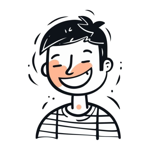 Vector illustration of a happy smiling young man in a striped sh