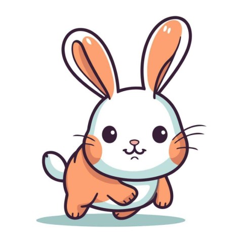 cute rabbit cartoon character vector illustration design. easter