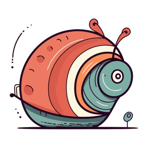 Cartoon snail. Vector illustration of a snail in cartoon style.