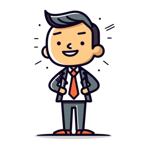 Businessman Smiling   Vector Cartoon Illustration