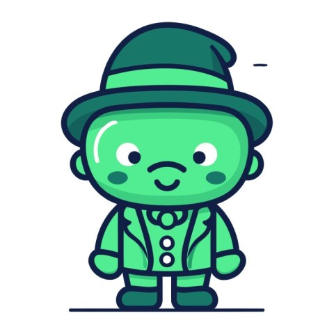 Cute Cartoon Leprechaun Character. Vector Illustration.