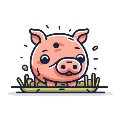 Piggy bank icon. Cute piggy bank vector illustration.