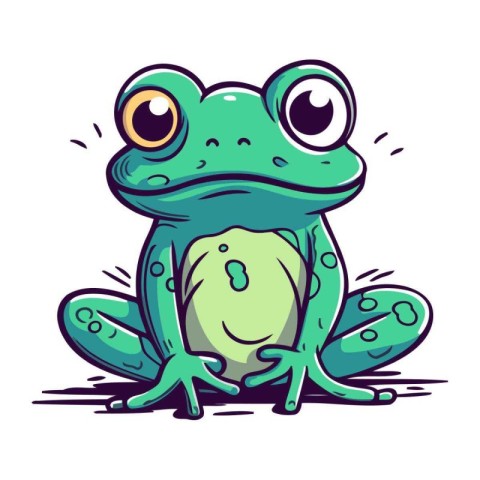 Frog cartoon. Vector illustration. Isolated on white background.