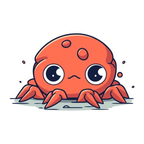 Cute cartoon crab. Vector illustration isolated on white backgro