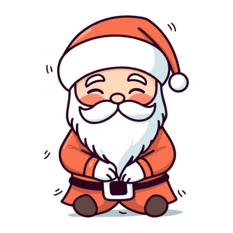 Santa Claus   Cartoon Character Vector Illustration. Christmas a