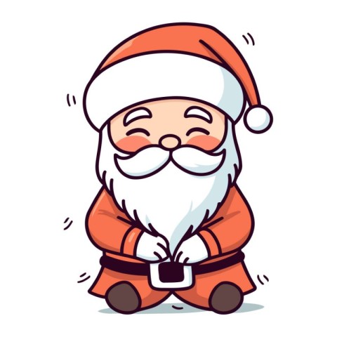 Santa Claus   Cartoon Character Vector Illustration. Christmas a