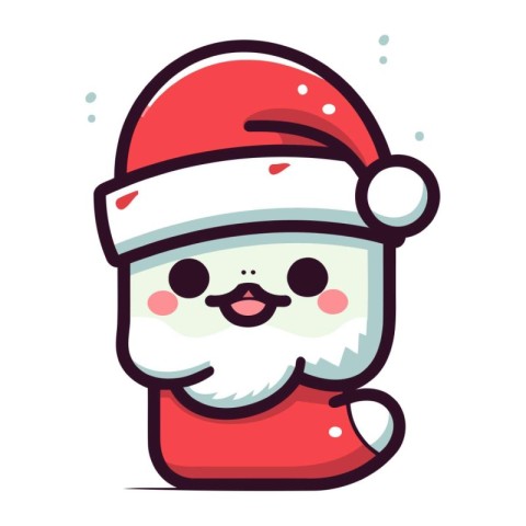 Cute santa claus christmas character. Vector illustration.