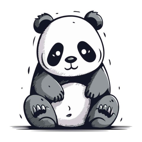 Cute panda bear. Vector illustration of a panda bear.