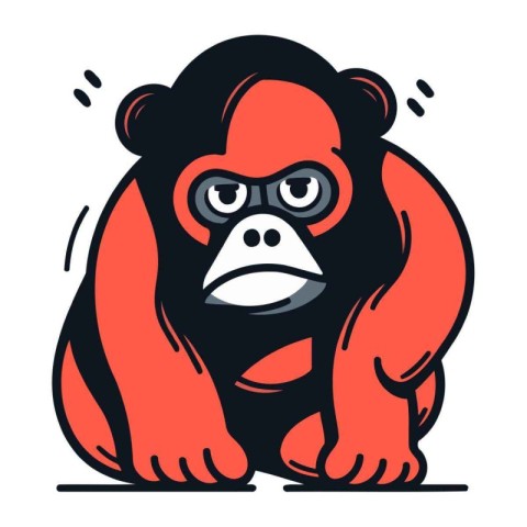 Monkey in glasses. Vector illustration of a monkey with glasses.