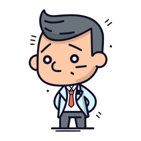 Character businessman in suit. Businessman male cartoon. flat de