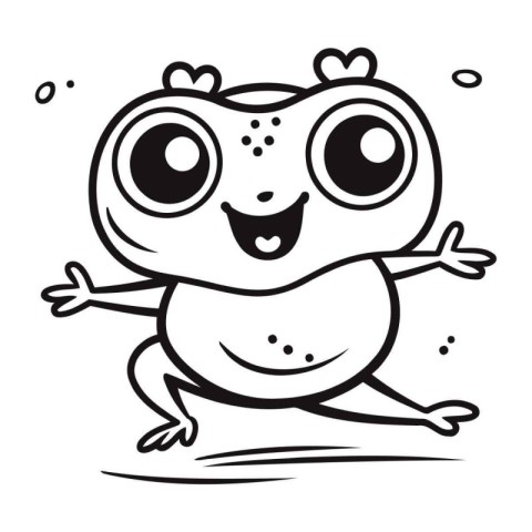 Cute cartoon frog. Vector illustration isolated on a white backg