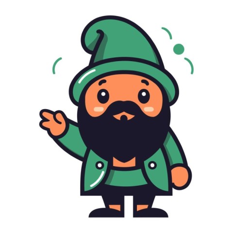 Cartoon gnome character. Christmas and New Year vector illustrat