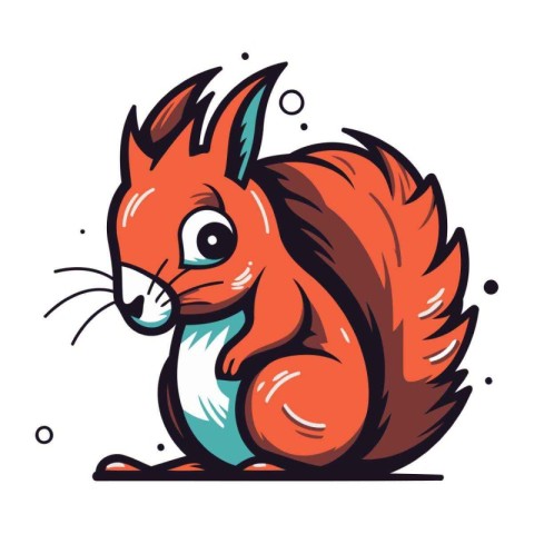 Squirrel. Vector illustration. Isolated on a white background.