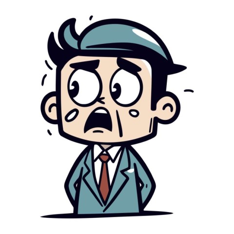 Angry and Frustrated Businessman   Retro Cartoon Vector Illustra