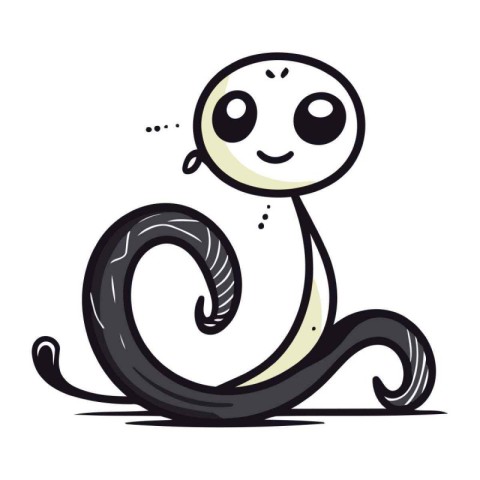 Cute cartoon snake. Vector illustration isolated on a white back