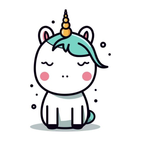 Cute Unicorn   Cute Cartoon Animal Vector Icon Illustration.