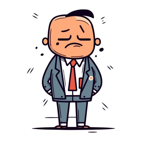 Angry boss cartoon character. Vector illustration in a flat styl