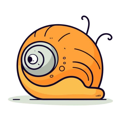 Cute cartoon snail. Vector illustration in a flat style. Isolate