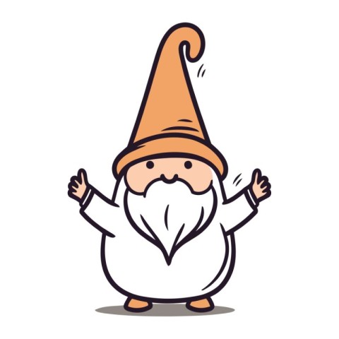 Garden gnome vector illustration. Cartoon gnome character design