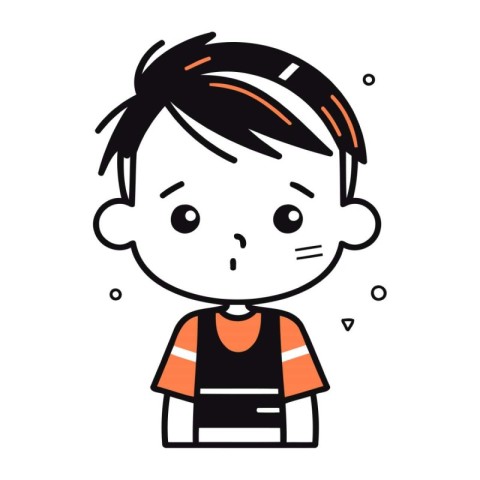 Illustration of a cute boy wearing a safety vest. Vector illustr