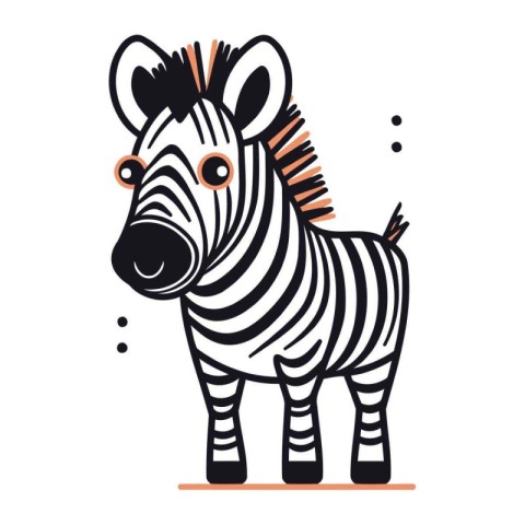 Zebra. Vector illustration. Isolated on a white background.