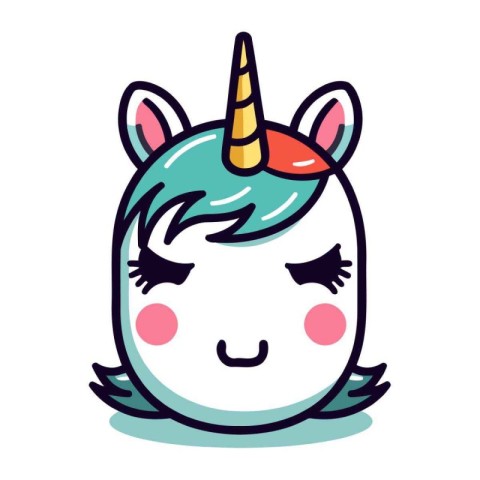 Cute cartoon unicorn. Vector illustration isolated on a white ba