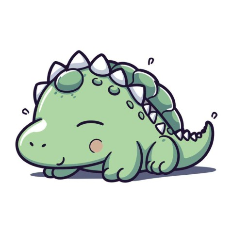 Cute cartoon crocodile isolated on white background. Vector illu