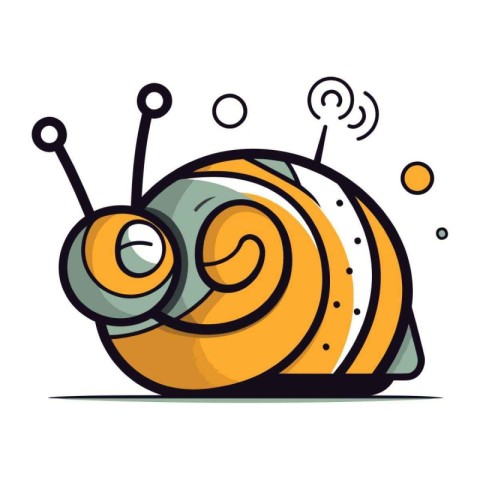 Cartoon snail. Vector illustration isolated on white background.