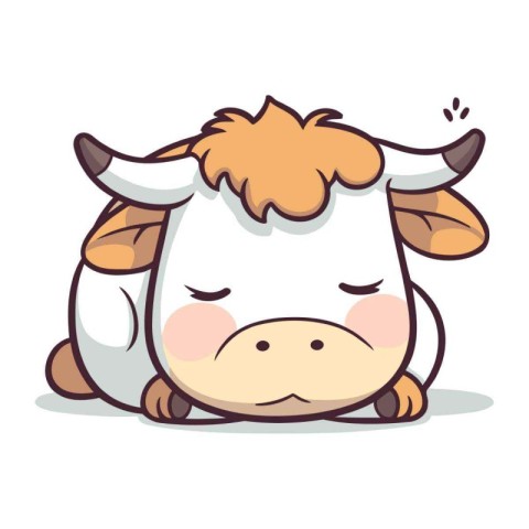 Cute cartoon cow. Vector illustration isolated on a white backgr