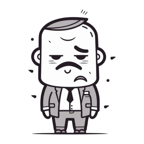 Angry Businessman   Cartoon Vector Illustration of a Businessman