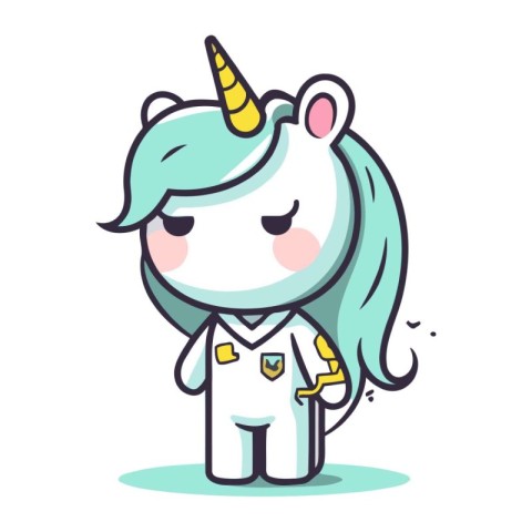 Unicorn boy. Cute cartoon character. Vector illustration.