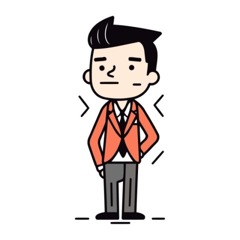 Businessman character design. Vector illustration in modern flat