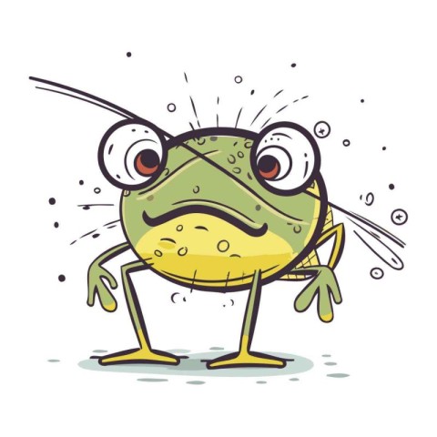 Frog cartoon character. Vector illustration isolated on a white