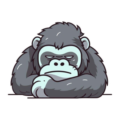 Vector illustration of a gorilla. Isolated on a white background